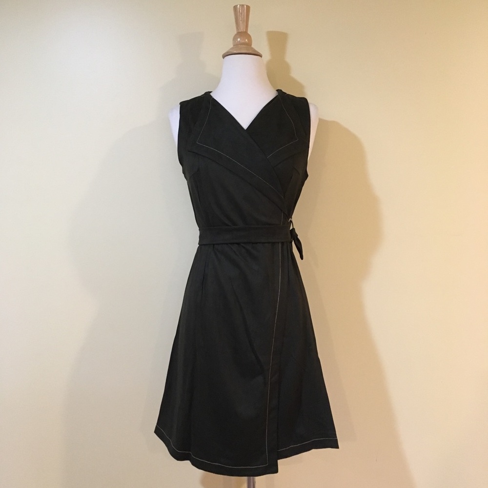 Deep Olive Sueded Sleeveless Midi Duster Vest - Picture 3 of 6